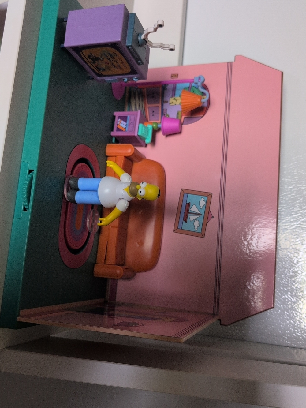 Homer Simpson Mini Figure Playset - Pink & Teal Room